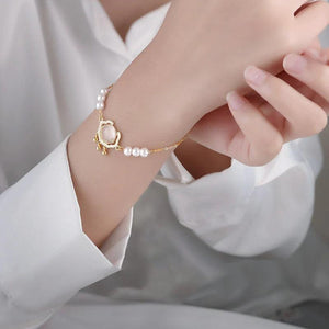 Opal Bell Lock Bracelet Vintage Jewelry