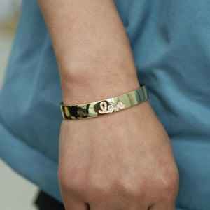 Smooth Filled Band Open Cuff Bangle Bracelet for Women