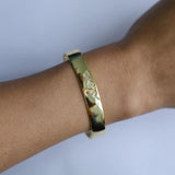 Smooth Filled Band Open Cuff Bangle Bracelet for Women