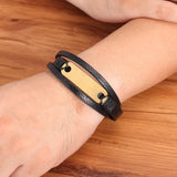 Brown Leather Men Bracelet Vintage Braided Jewelry