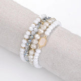 Glass Beads Druzy Oval Bracelet for Women