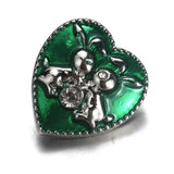 10pcs Easter Crystal Heart 18mm Snap Buttons for Snap Button Bracelet Bangle