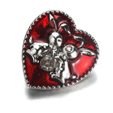 10pcs Easter Crystal Heart 18mm Snap Buttons for Snap Button Bracelet Bangle