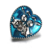 10pcs Easter Crystal Heart 18mm Snap Buttons for Snap Button Bracelet Bangle