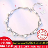 Tibetan Silver Chain Bracelet with Stars Beads Charm