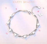 Tibetan Silver Chain Bracelet with Stars Beads Charm