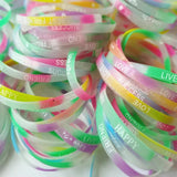 50PC Kids Silicone Bracelet Assorted Night Glowing Wristband Family Party Gift