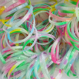 50PC Kids Silicone Bracelet Assorted Night Glowing Wristband Family Party Gift