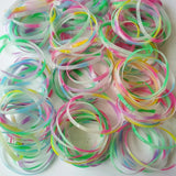 50PC Kids Silicone Bracelet Assorted Night Glowing Wristband Family Party Gift