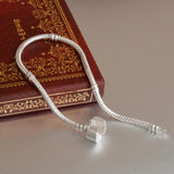 Tibetan Silver 3mm Basic Snake Chain DIY Pan Beads Charms Bracelets