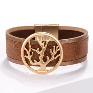 Boho Tree Of Life Leather Bracelet Women Bohemian Wrap Wide Jewelry