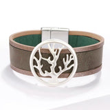 Boho Tree Of Life Leather Bracelet Women Bohemian Wrap Wide Jewelry
