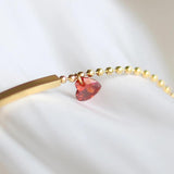 Heart Cut CZ Bracelet Charm Jewelry Stainless Steel Bangle