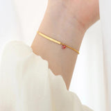 Heart Cut CZ Bracelet Charm Jewelry Stainless Steel Bangle