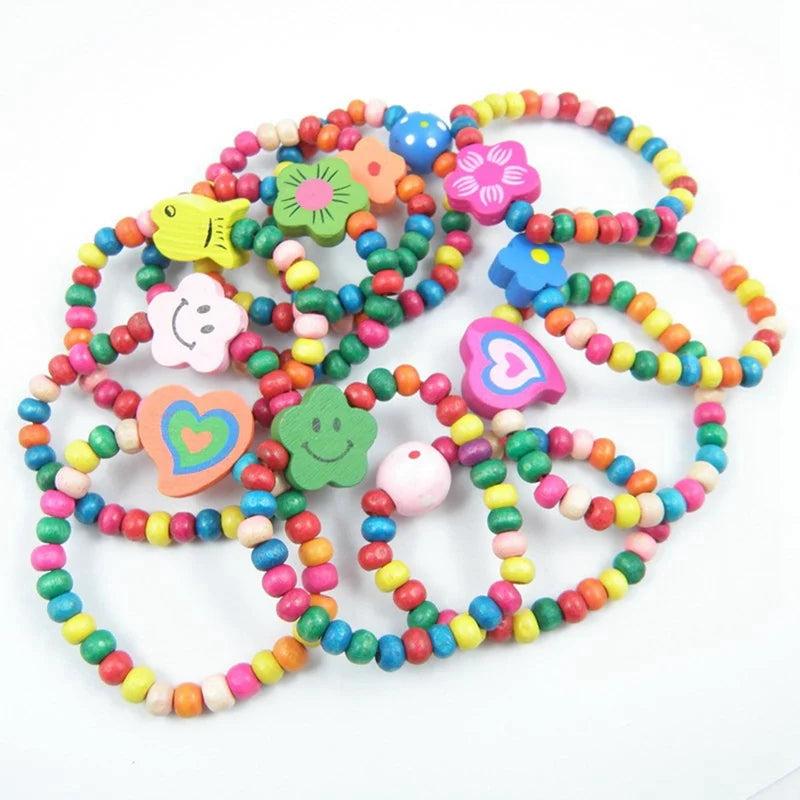 24pcs Children Wood Bead Bracelets Party Bag Fillers