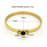CZ Inlay Crystal Bracelet Stainless Steel Roman Bangles