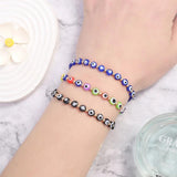 12 Pcs Evil Eye Charm Bracelets Set Rope Resin Beads Bracelets Couple Jewelry
