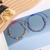 12 Pcs Evil Eye Charm Bracelets Set Rope Resin Beads Bracelets Couple Jewelry