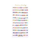 12 Pcs Evil Eye Charm Bracelets Set Rope Resin Beads Bracelets Couple Jewelry