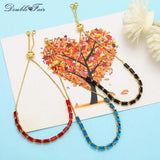 Adjustable Rainbow Zirconia Charm Bracelet Boho Party Jewelry