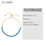 Adjustable Rainbow Zirconia Charm Bracelet Boho Party Jewelry