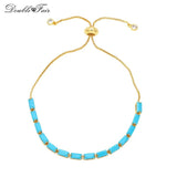Adjustable Rainbow Zirconia Charm Bracelet Boho Party Jewelry