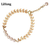 Baroque Pearl Bracelet Willow Leaf Design Birthday Gift