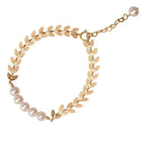 Baroque Pearl Bracelet Willow Leaf Design Birthday Gift