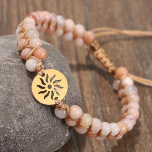 Boho Yoga Healing Meditation Bracelet Sun Flower Bangle