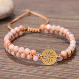 Boho Yoga Healing Meditation Bracelet Sun Flower Bangle