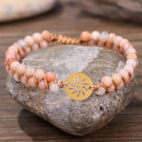 Boho Yoga Healing Meditation Bracelet Sun Flower Bangle