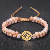 Boho Yoga Healing Meditation Bracelet Sun Flower Bangle
