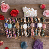 Natural Stone Beads Charms Yoga Bracelet For Women