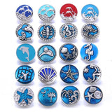 10pcs Mermaid Snap Jewelry 18mm Oil Painting Snap Buttons Bracelets Women