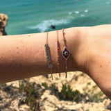 Evil Eye Charm Bracelet CZ Station Link Chain Lovely Women Girl Bracelets