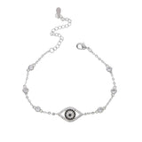 Evil Eye Charm Bracelet CZ Station Link Chain Lovely Women Girl Bracelets
