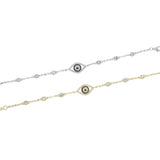 Evil Eye Charm Bracelet CZ Station Link Chain Lovely Women Girl Bracelets