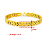 24K Plating Bracelet 6MM8 Inch Jewelry Bracelet for Women & Men