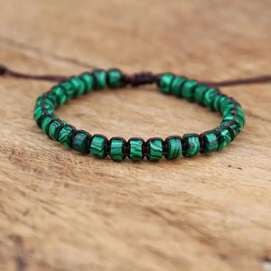 Malachite Beads Braided Bracelet Yoga Bohemia Charm Bangle