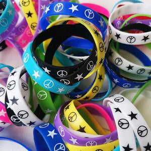 20PCS Peace Love Star Night Luminous Bracelet Lot