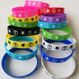 20PCS Peace Love Star Night Luminous Bracelet Lot
