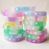 20PCS Peace Love Star Night Luminous Bracelet Lot