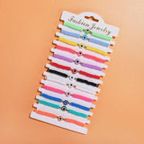 12 Pcs Evil Eye Sliced Clay Bracelets Polymer Elastic Stretch Colorful Bracelets