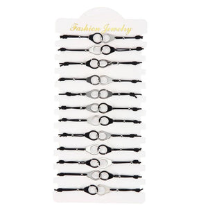 Retro Punk Braided Rope Bracelet Handcuffs Charms Bracelets Bohemian Jewelry