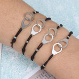 Retro Punk Braided Rope Bracelet Handcuffs Charms Bracelets Bohemian Jewelry