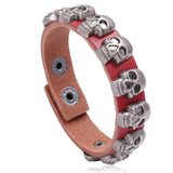 Gothic Punk Skull Bracelet Cuff Wristbands Alloy Skeleton Charm Beads