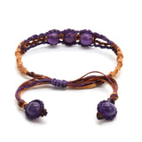 Crystal Quartz Round Beads Macrame Stone Bracelet