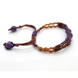 Crystal Quartz Round Beads Macrame Stone Bracelet
