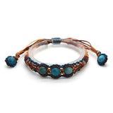 Crystal Quartz Round Beads Macrame Stone Bracelet