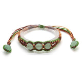 Crystal Quartz Round Beads Macrame Stone Bracelet